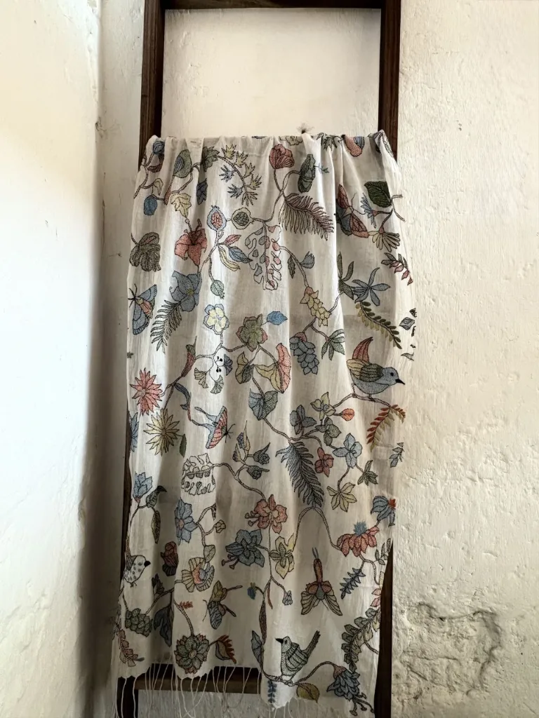 Kantha Stole Nature’s Palette