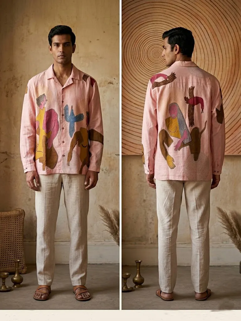 The Modern Masterpiece: A Symphony of Natural Pigments (FREE SIZE)