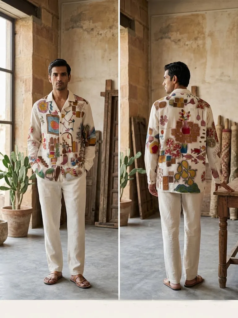 The Modern Masterpiece: A Symphony of Natural Pigments (FREE SIZE)